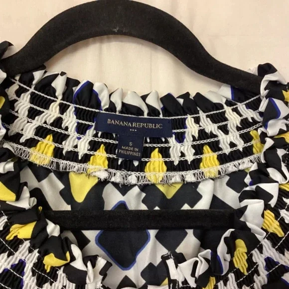 Banana Republic Blouse Abstract Business Office Classic Timeless Womens Size S - Picture 2 of 8